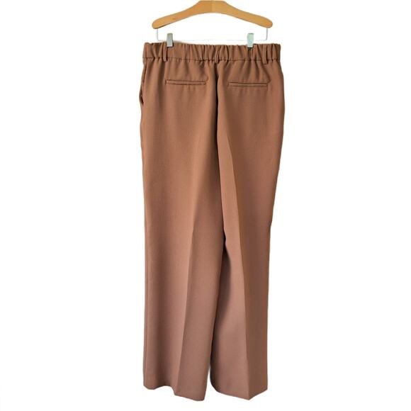 CYNTHIA ROWLEY Brown Pleated High Waisted Wide Leg Trouser Pant Size 10 Fall - Picture 4 of 7